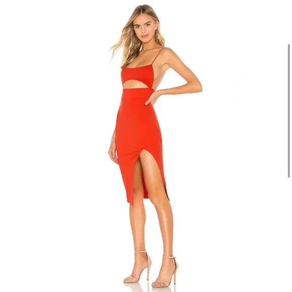 superdown Trista Cut Out Midi Dress in Poppy New - Picture 2 of 6